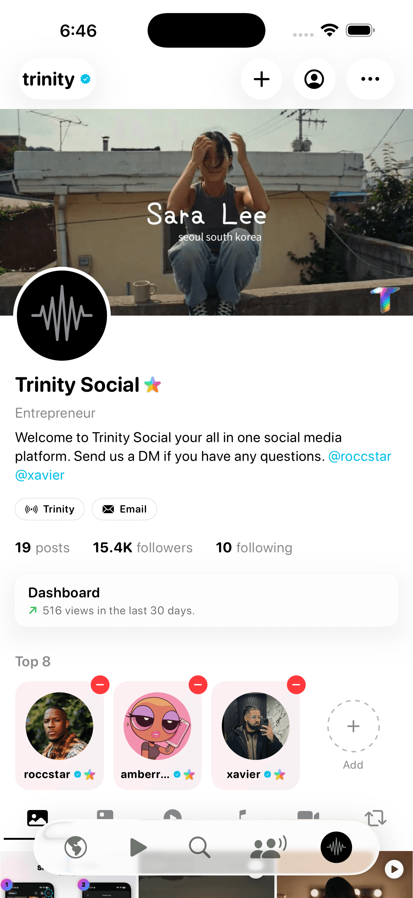 Profile on Trinity Social